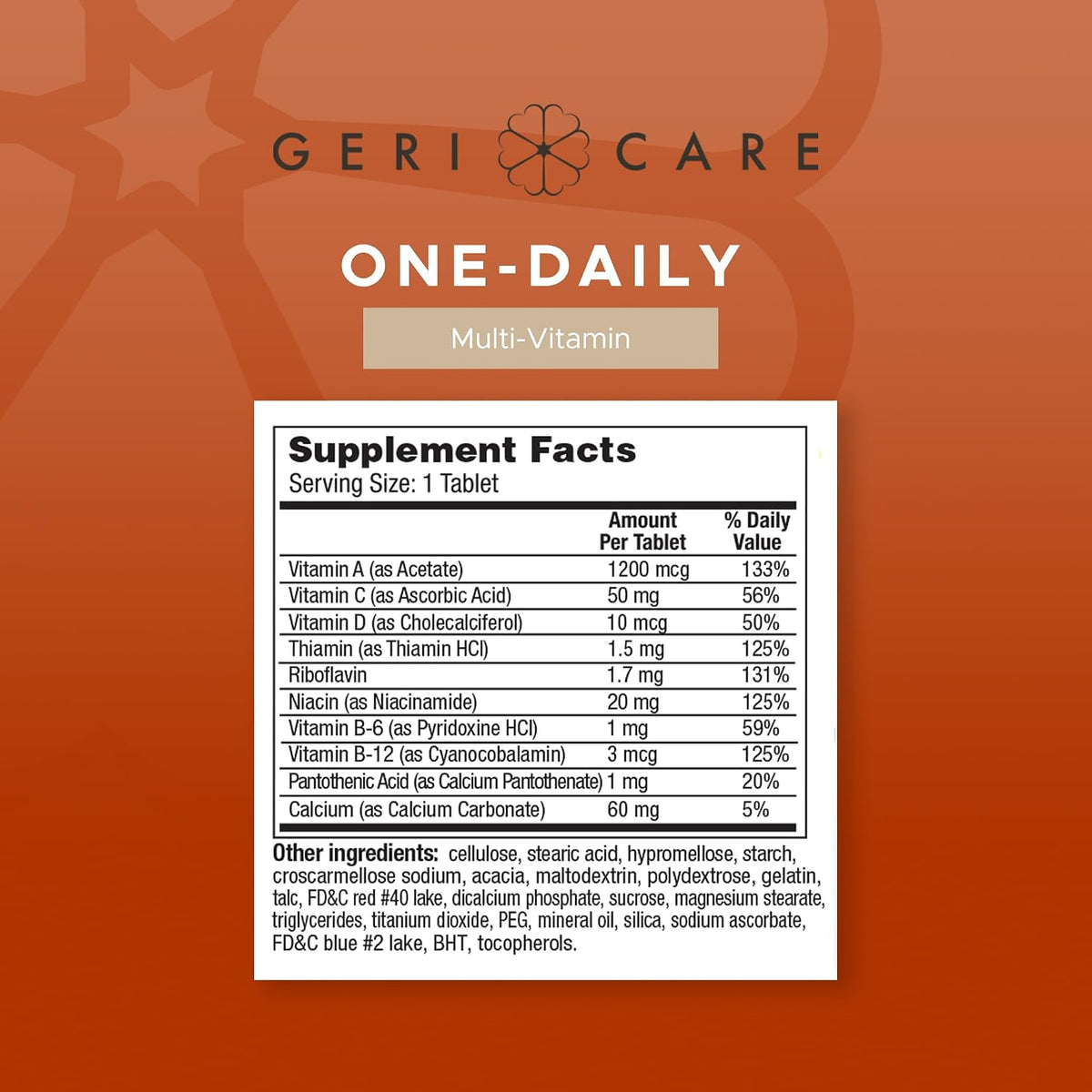 GeriCare Multivitamínico One-Daily, 100 comprimidos – Image 2