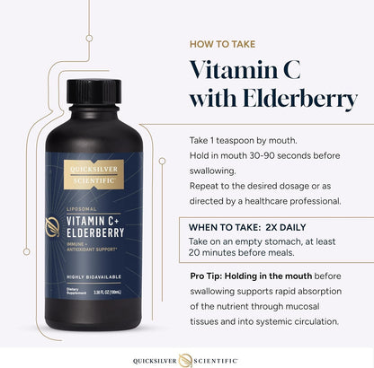 Quicksilver Scientific Liposomal Vitamin C + Elderberry 1000mg - Tónico antioxidante con saúco y tocotrienoles (100 ml) – Image 6
