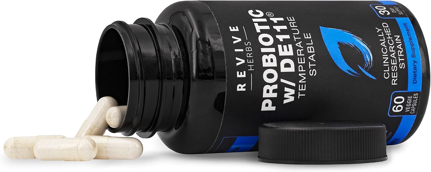 Advanced Probiotic with DE111 Strain (Bacillus subtilis) - Spore Forming - No Refrigeration Needed - 11.5 Billion CFU - 60 Vegetable Capsules