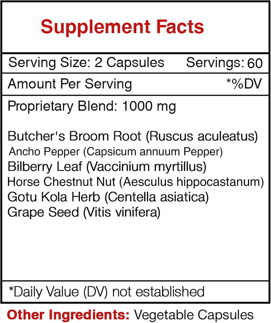 Secrets of the Tribe - Apoyo para Piernas Sanas, Mezcla Herbal (120 Cápsulas)