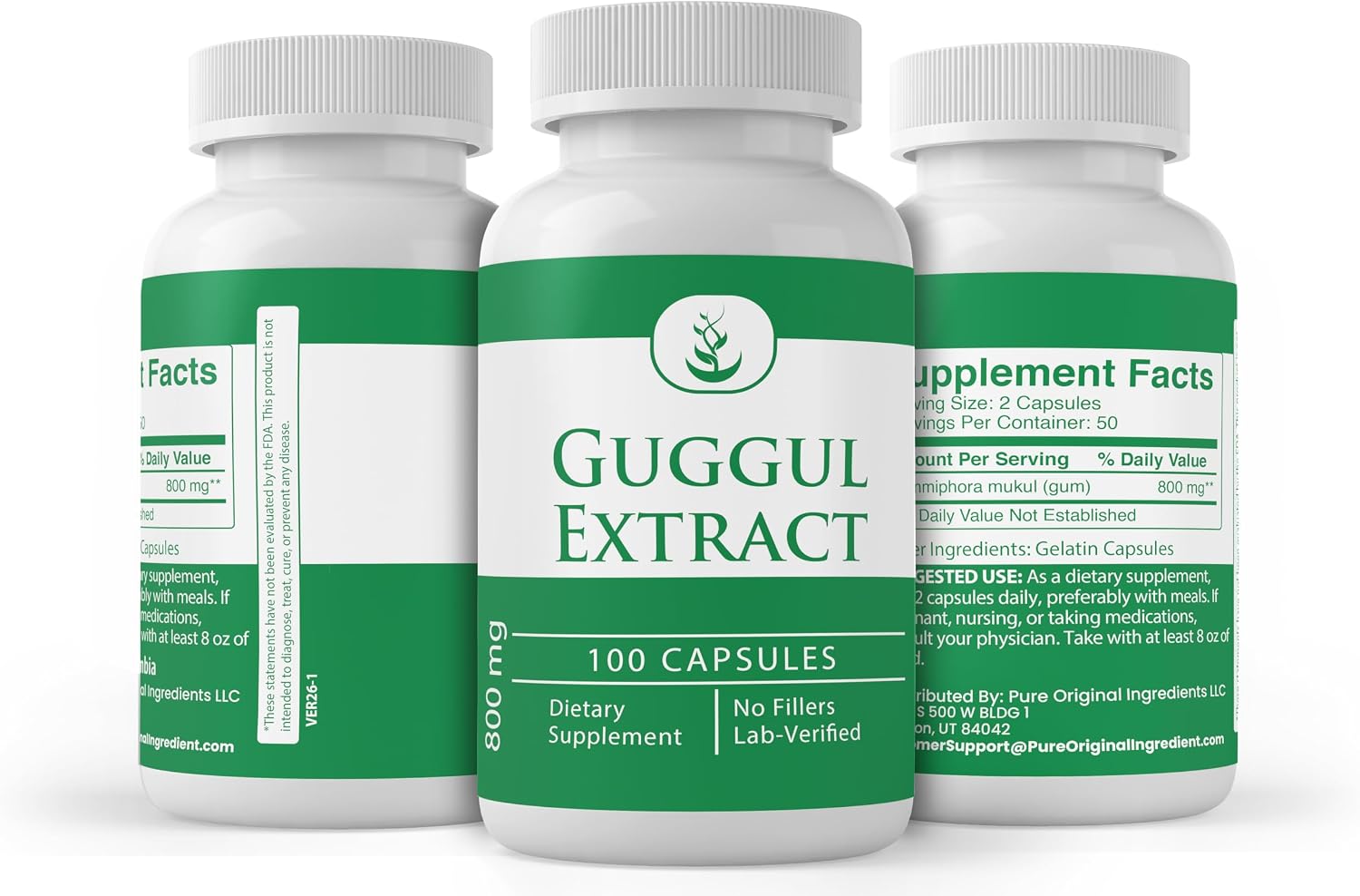 Pure Original Ingredients Extracto de Guggul, 100 Cápsulas - Siempre Puro, Sin Aditivos