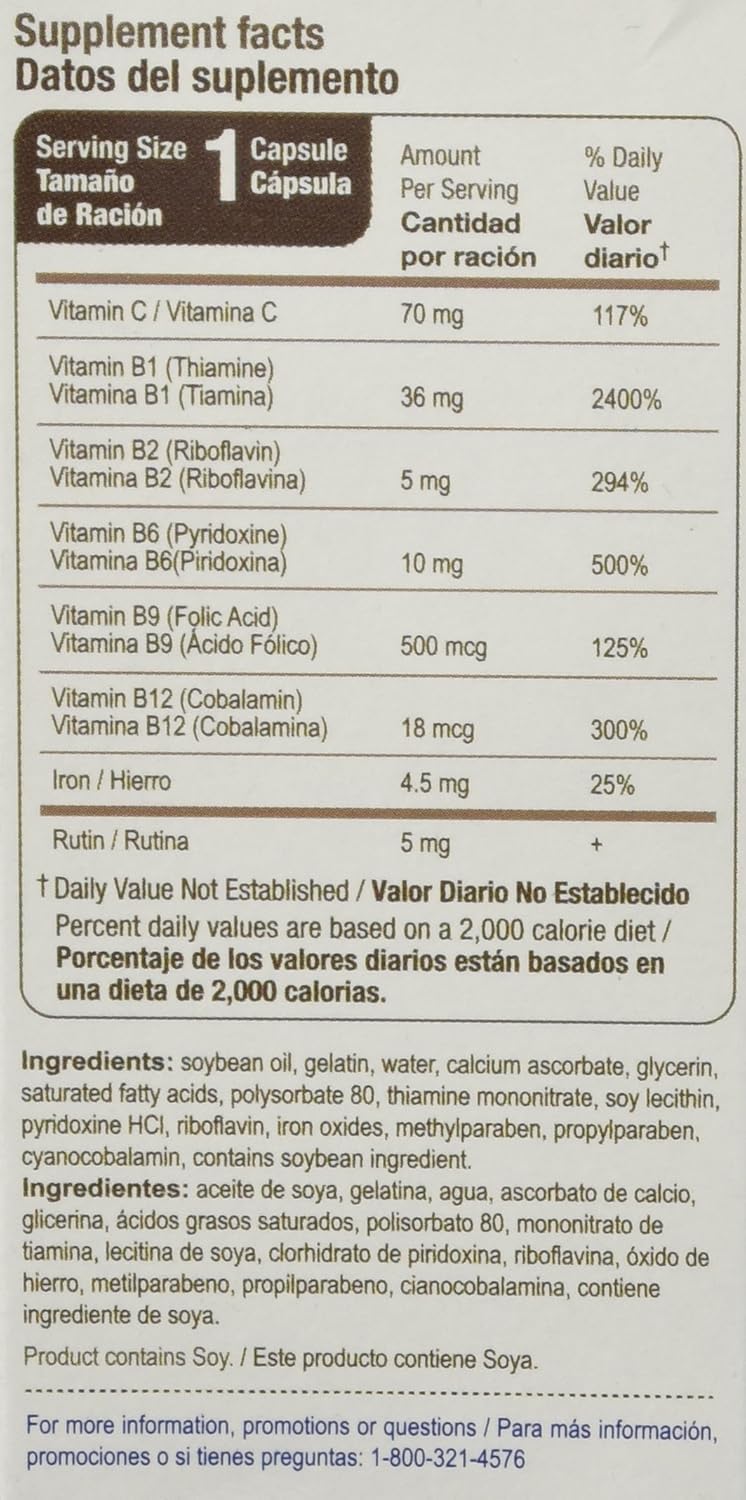 Bedoyecta Multivitamínico con Hierro, Ácido Fólico, Vitamina C, B1, B2, B9 y B12, 30 Comprimidos