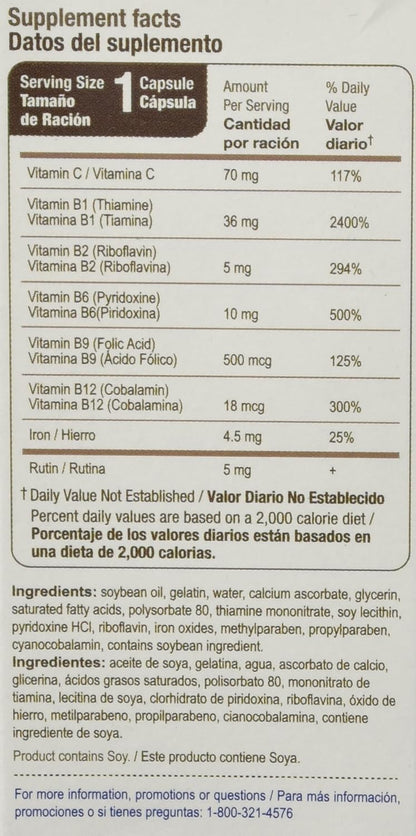 Bedoyecta Multivitamínico con Hierro, Ácido Fólico, Vitamina C, B1, B2, B9 y B12, 30 Comprimidos – Image 2