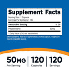 Nutricost Pregnenolona 50 mg, 120 Cápsulas - Sin OGM, Sin Gluten, Cápsulas Vegetales
