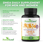 ForestLeaf DHEA 100mg - 90 Cápsulas - Suplemento de DHEA Micronizado