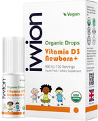 Gotas de Vitamina D3 Orgánica Vegana para Bebés – 400 UI, 120 dosis