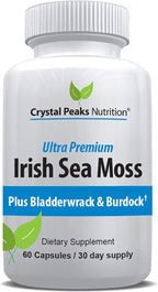 Suplemento Orgánico de Musgo Irlandés con Bladderwrack y Bardana - 60 Cápsulas con BioPerine