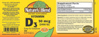 Nature's Blend Vitamina D3 50 mcg (2000 UI) 100 Cápsulas Blandas