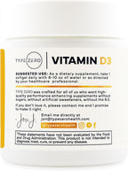 Type Zero Vitamina D3 2000 UI, 240 Cápsulas Blandas - No Transgénico y Sin Gluten