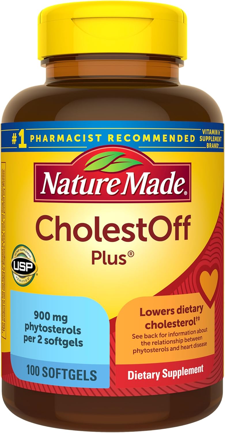 Nature Made CholestOff Plus, Complemento Alimenticio para el Corazón, 100 Cápsulas Blandas