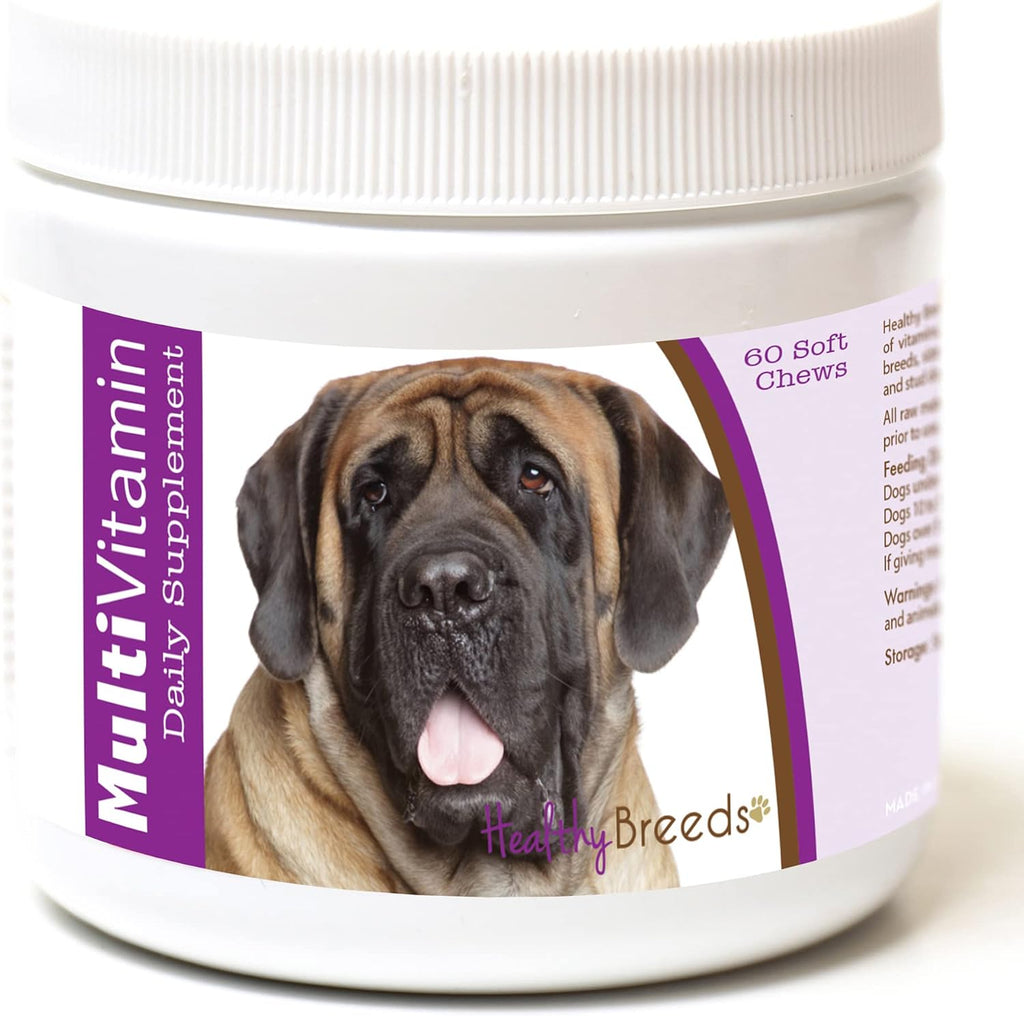 Masticables suaves multivitamínicos para mastines Healthy Breeds, 60 unidades