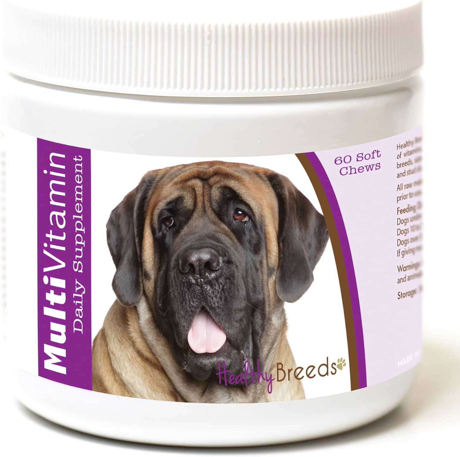 Masticables suaves multivitamínicos para mastines Healthy Breeds, 60 unidades