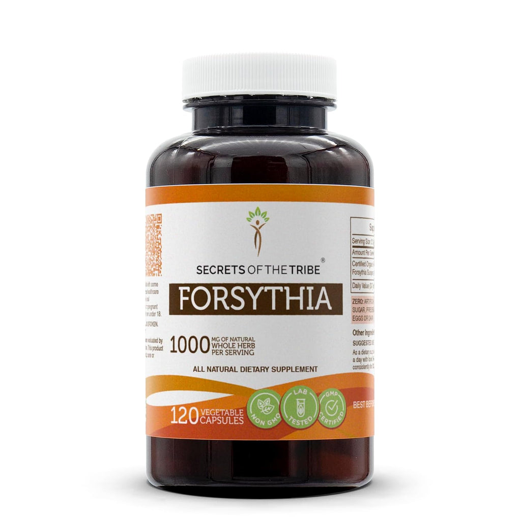 Secrets of the Tribe Forsythia 120 Cápsulas, Elaborado con Cápsulas Vegetales y Fruto Seco de Forsythia (Lian Qiao, Forsythia Suspensa) (120 Cápsulas)