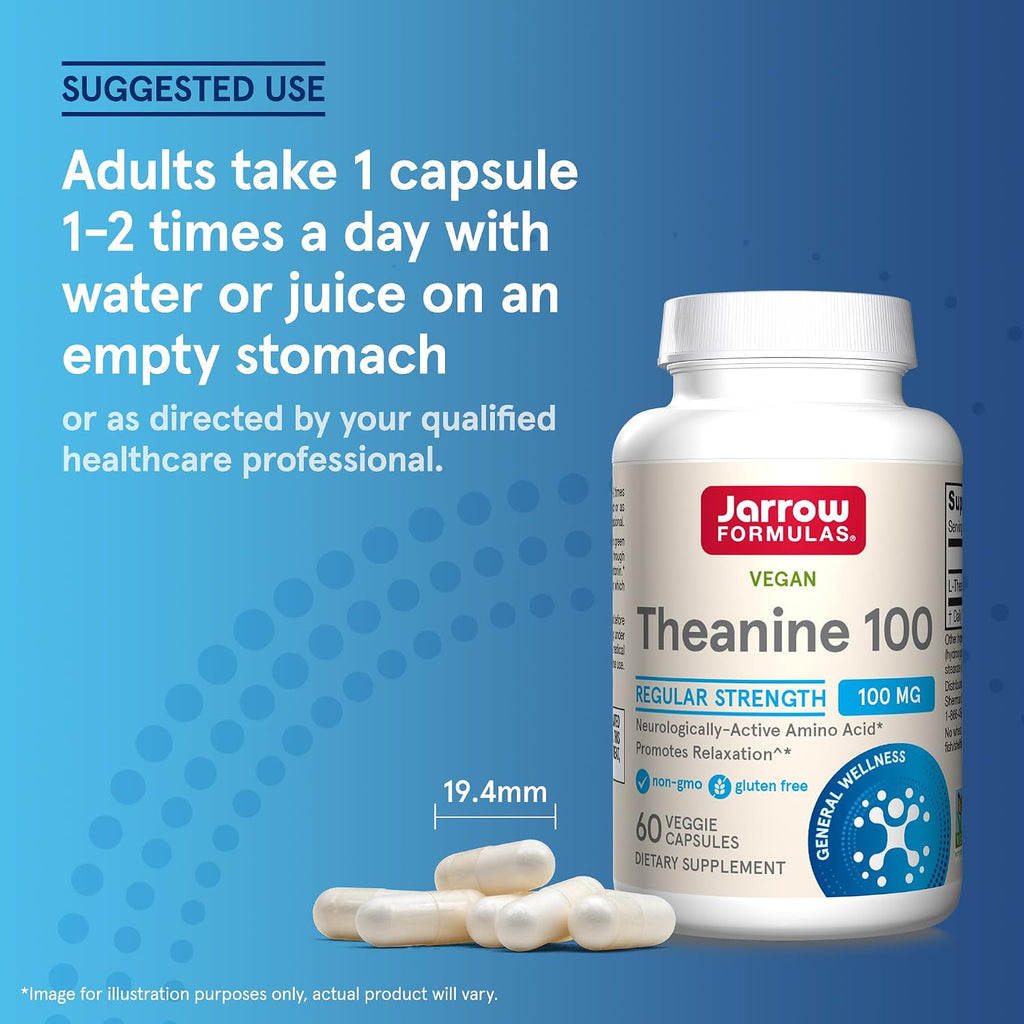 Jarrow Formulas Theanine 100 mg, 60 Cápsulas