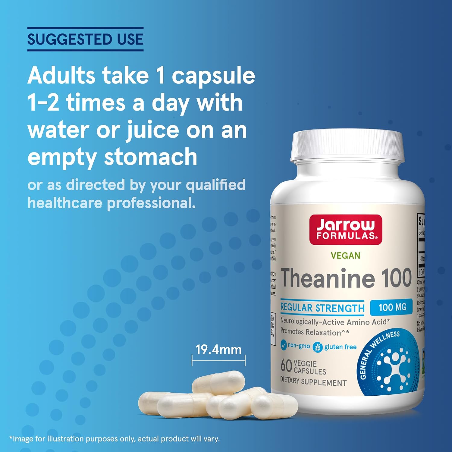 Jarrow Formulas Theanine 100 mg, 60 Cápsulas