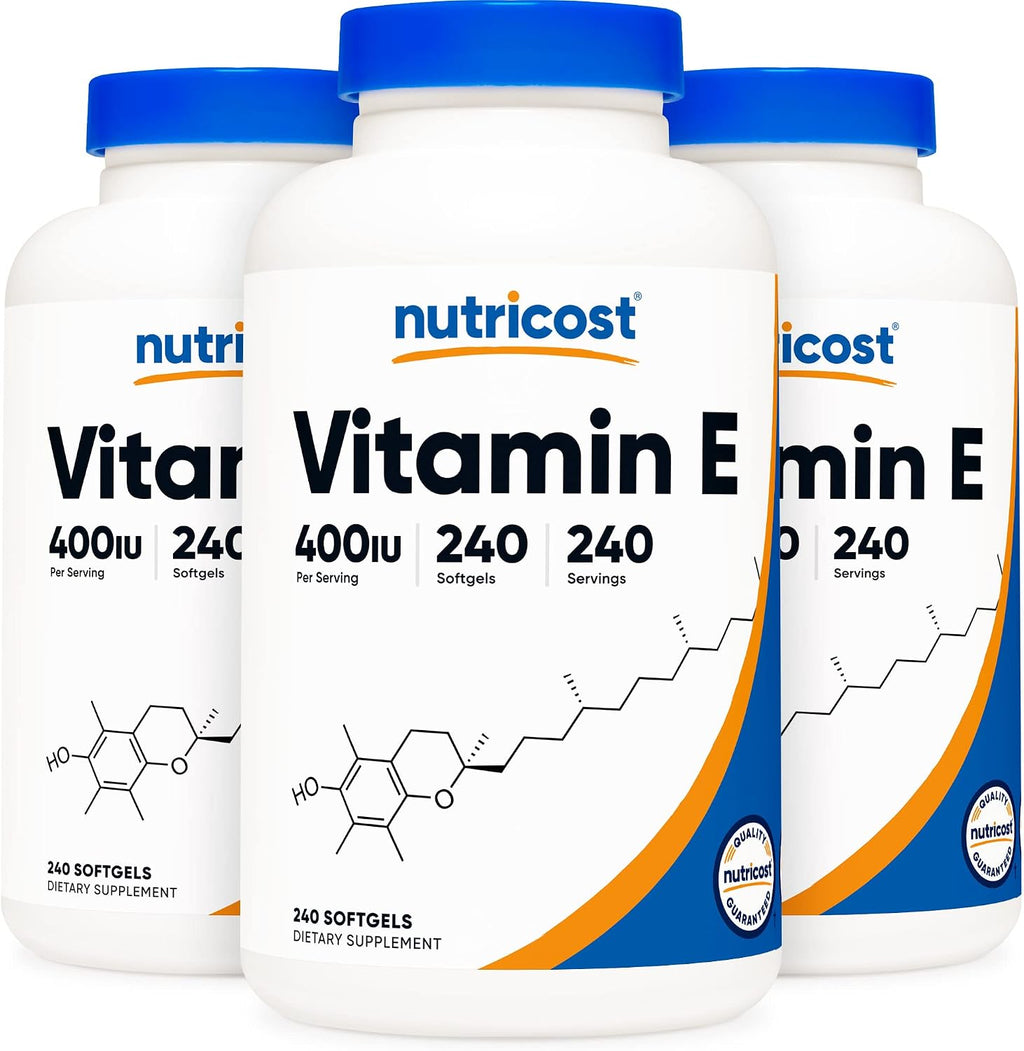 Nutricost Vitamin E 400 IU, 240 Softgels - Gluten Free, Non-GMO