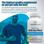 Suplemento Orgánico de Musgo Irlandés con Bladderwrack y Bardana - 60 Cápsulas con BioPerine