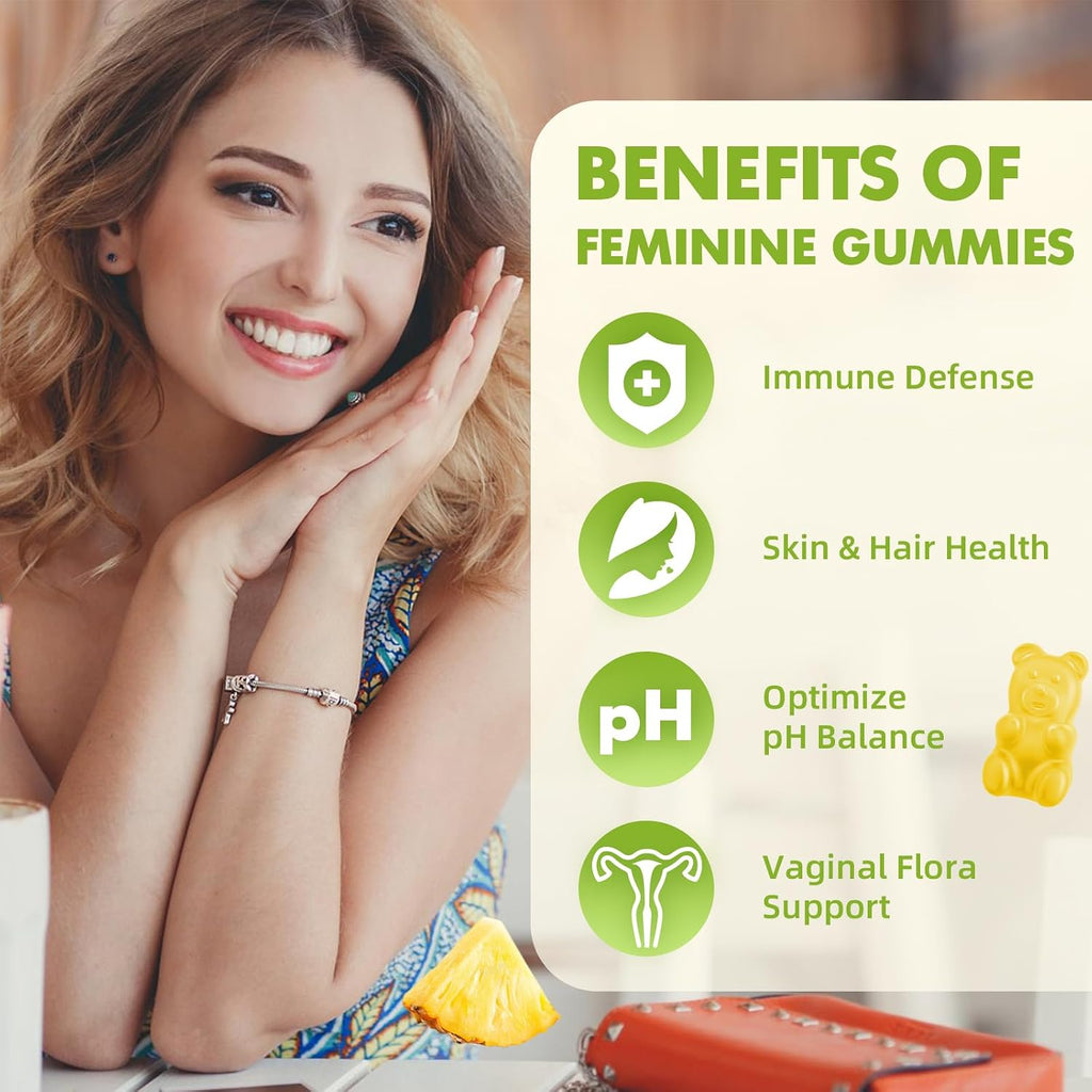 Softbear Gominolas Premium para el Equilibrio Femenino - Sabor Piña - 60 uds