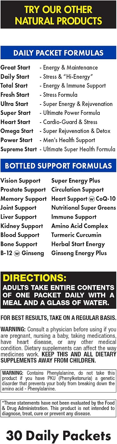 Super Start Pack Multivitamínico Diario - Energía y Resistencia - 30 Sobres