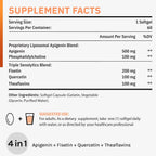 Apigenina Liposomal 500mg con Fisetina, Quercetina y Teaflavinas – 60 Cápsulas Blandas