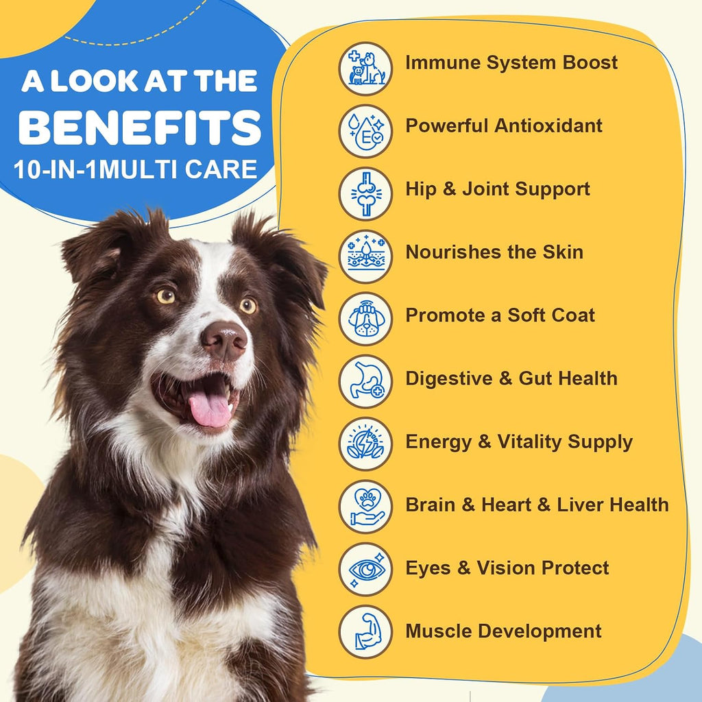 Multivitamínico para Perros con Probióticos, Glucosamina y Omega 3 - ZEBORA