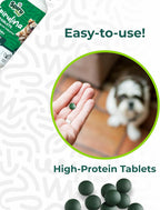 SPIRU PAW Comprimidos de Espirulina para Perros y Gatos - Complemento Natural con Microalgas - 60 Comprimidos