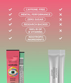 Neutonic Nootropic Focus Blend Powder - Sabor Menta Sandía, 16 sticks - Sin cafeína, Sin azúcar