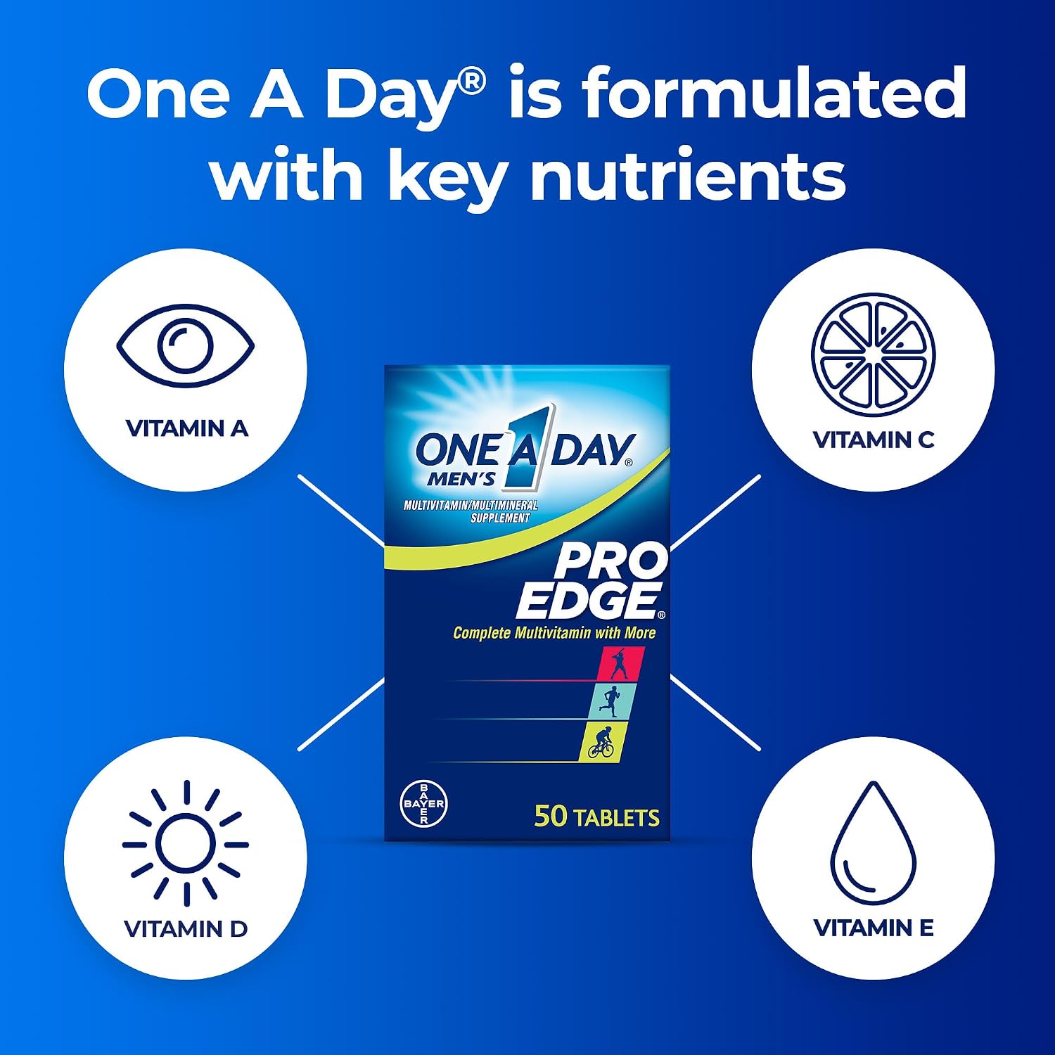 One A Day Men's Pro Edge Multivitamínico, 50 Comprimidos