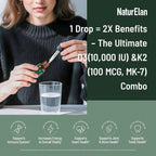 Gotas Orgánicas de Vitamina D3 y K2 con Aceite MCT, 10.000 UI + 100 mcg (MK-7), 320 Dosis