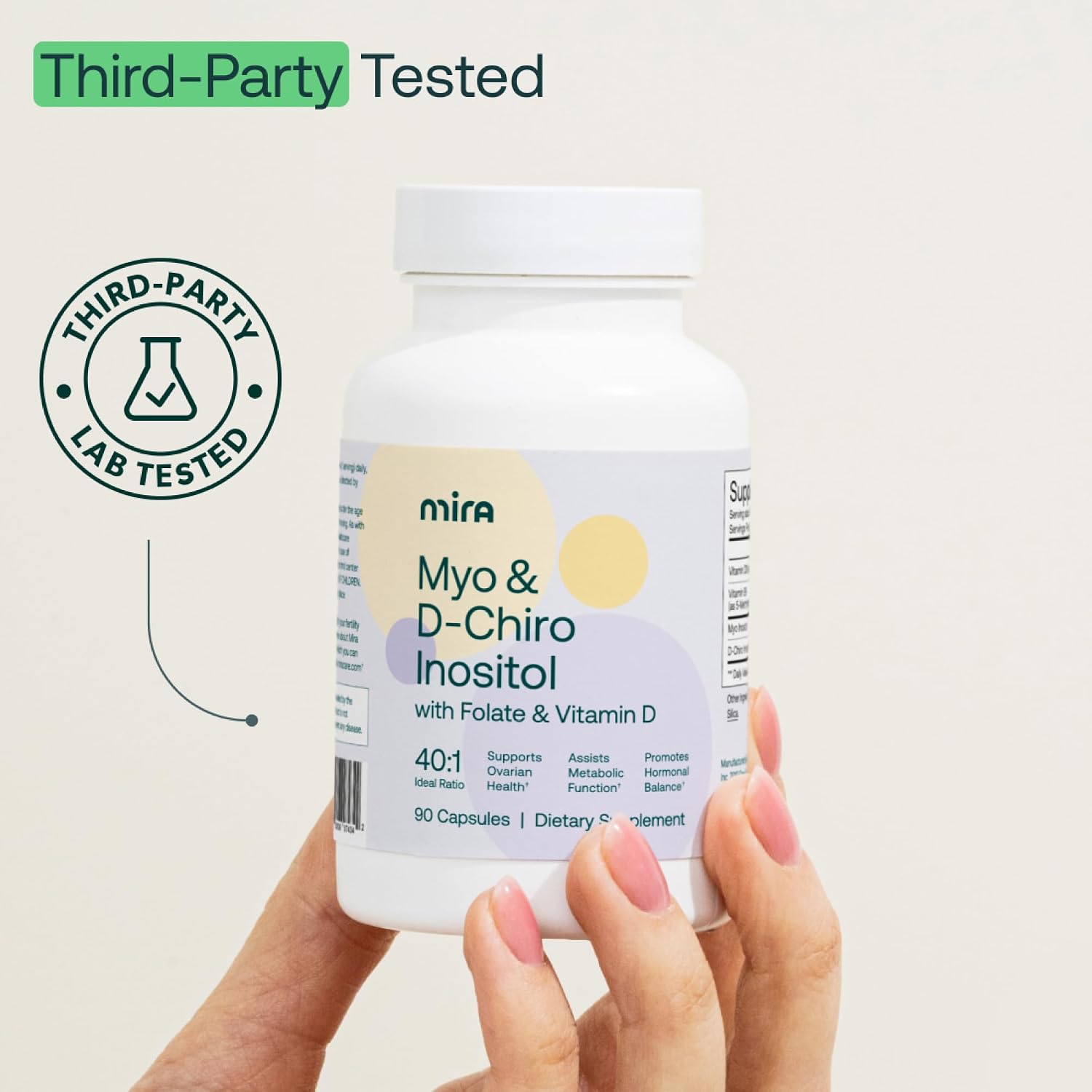 MIRA Suplemento para SOP con Myo Inositol y D-Chiro Inositol 40:1 - 90 Cápsulas