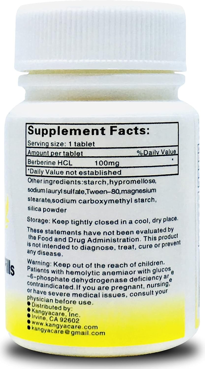 Berberine Herbal Pills - Huang Lian Su (Berberina) - Extracto de Berberina - 200 Cápsulas (2 Botellas)