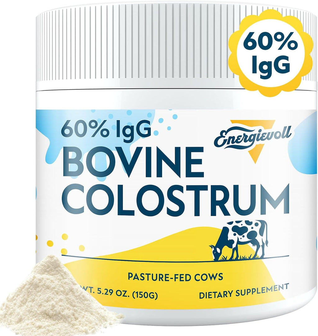 Energievoll Polvo de Calostro Bovino - 60% IgG 3000 mg - Sin Sabor - 50 Dosis
