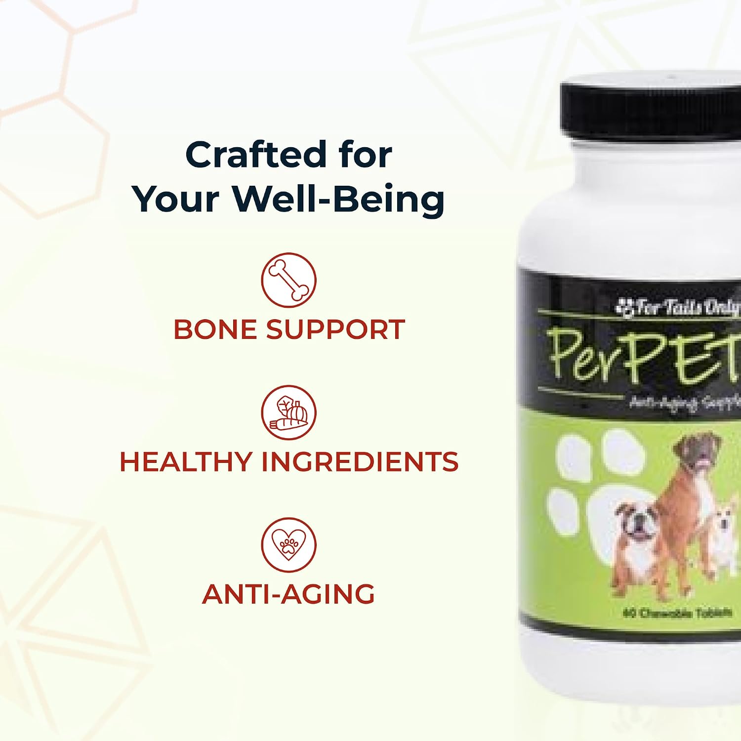 Youngevity Perpetual™ - Ultimate Anti-Aging and Bone Support for Dogs - with Glucosamine, Choline, MSM, Milk Thistle, Calcium, Turmeric, and More - 60 Chewable Tablets