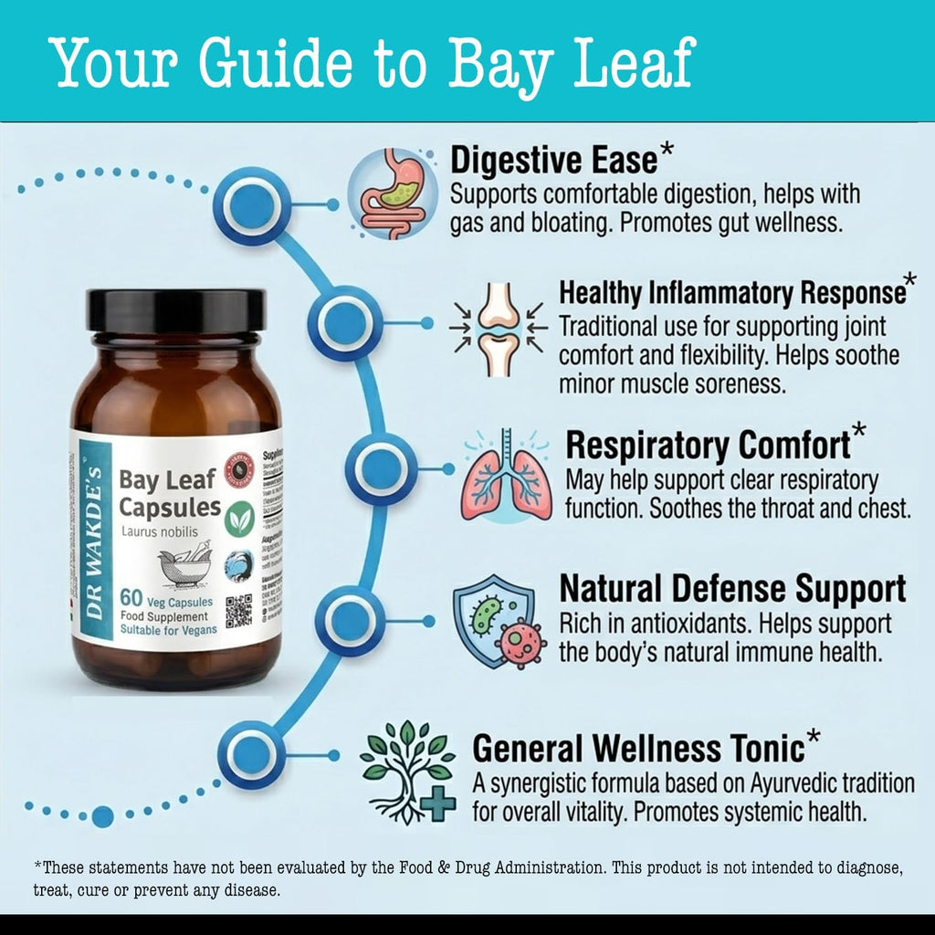 DR WAKDE's Bay Leaf (Cinnamomum tamala) Capsules - 60 Vegan Capsules