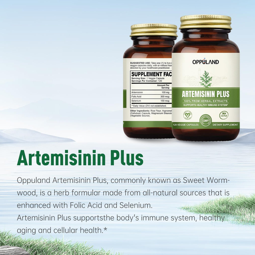 Artemisinin Plus – 100 mg de Artemisa Dulce con Ácido Fólico y Selenio – 120 Cápsulas Veganas