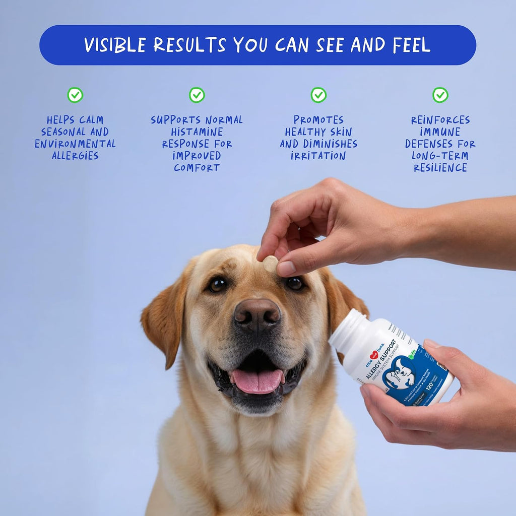 Coco y Luna Alivio para Alergias en Perros - 120 Comprimidos Masticables