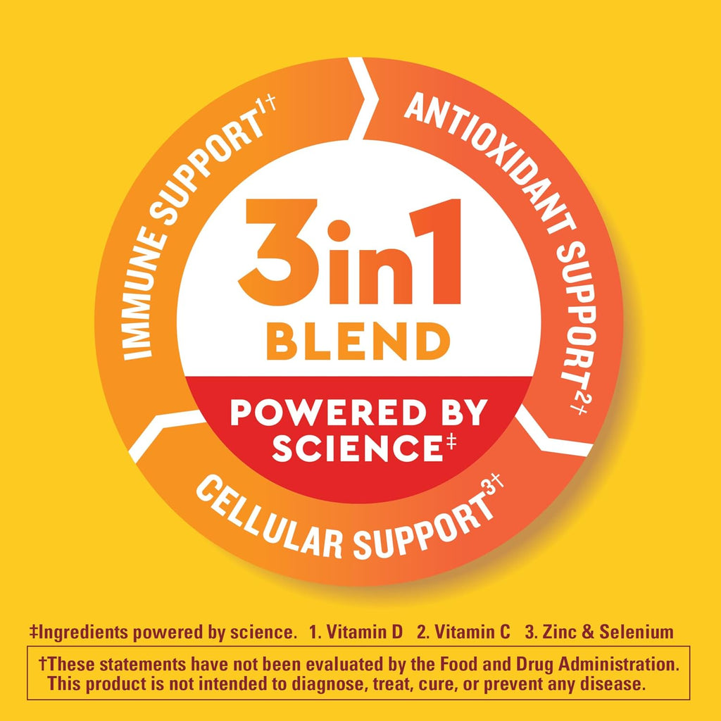 Nature Made Wellblends ImmuneMAX Gominolas con Vitamina C, Zinc, Vitamina D3 y Selenio, 42 gominolas sabor mandarina