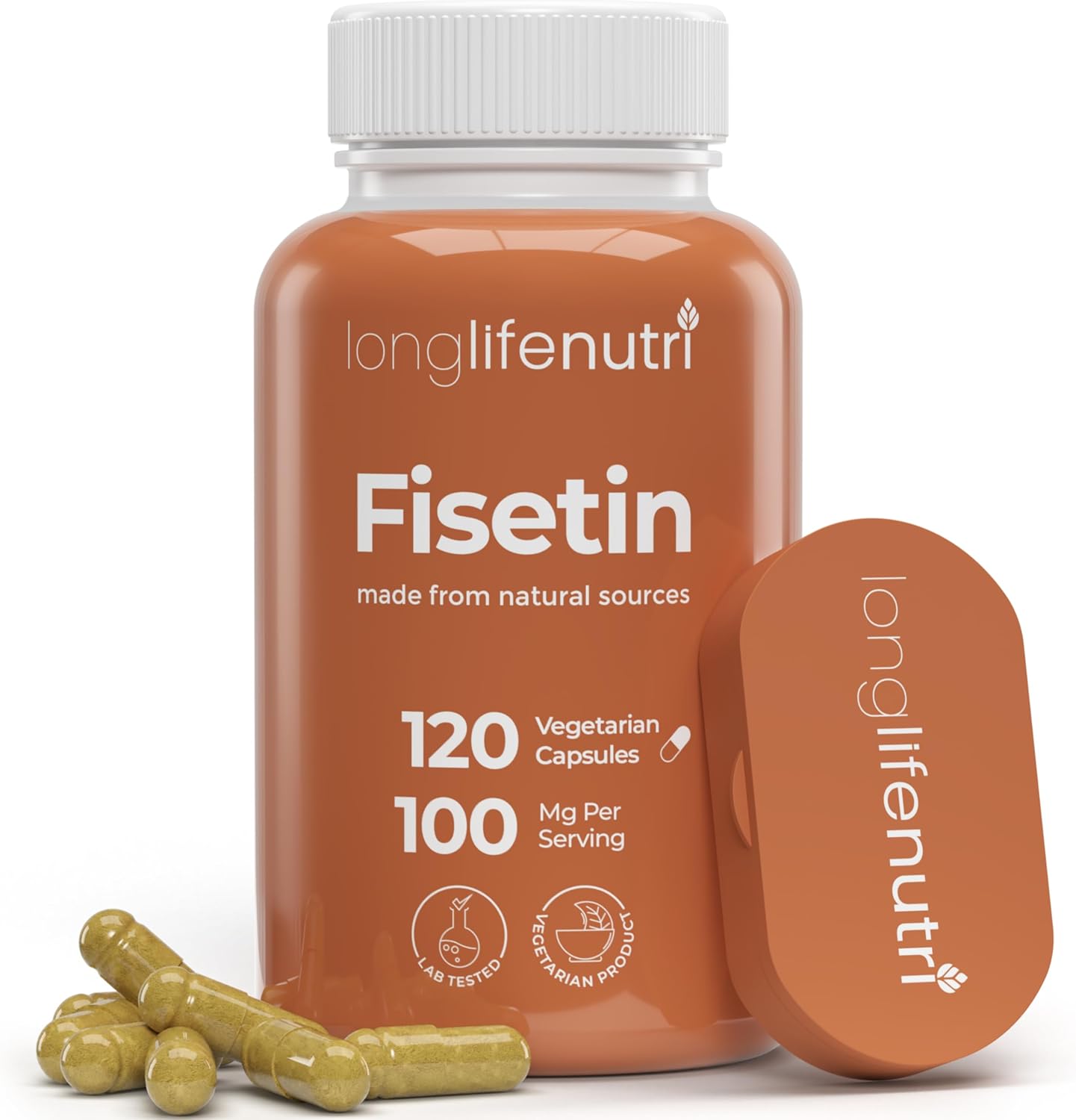 Fisetin 100mg – Suplemento Senolítico con Extracto de Rhus Succedanea, 120 Cápsulas Vegetarianas, 4 Meses de Suministro