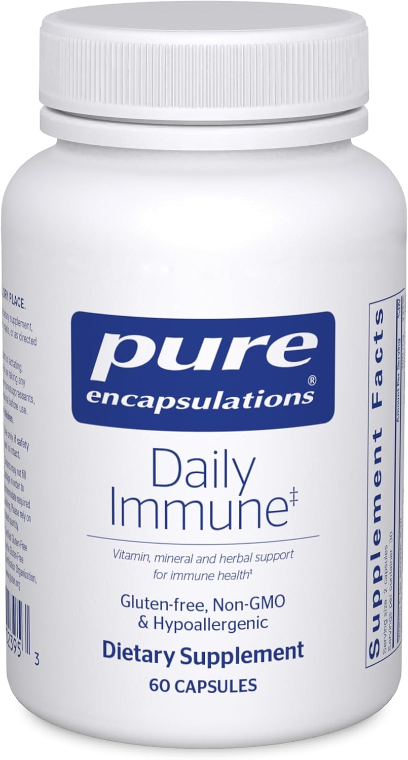 Pure Encapsulations Daily Immune | Fórmula Inmunitaria Completa con Vitaminas, Minerales y Extractos Botánicos | 60 Cápsulas
