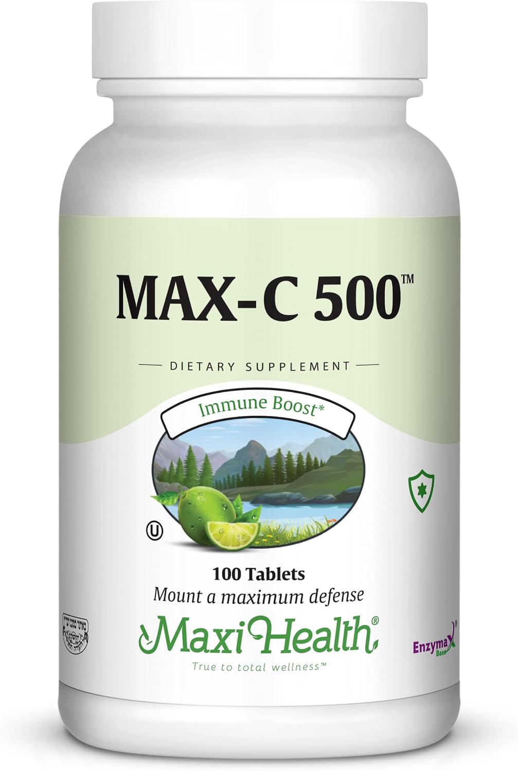 Maxi Health Max-C 500 - Vitamina C 500 mg con Bioflavonoides de Limón - 100 Comprimidos
