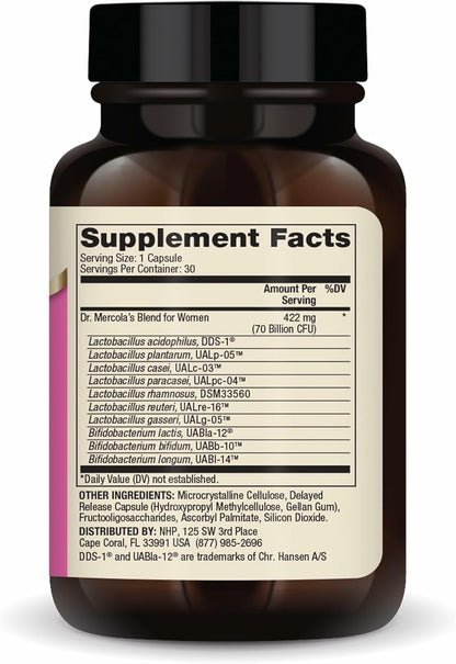Dr. Mercola Complete Probiotics for Women - 70B UFC - 30 Cápsulas – Image 2