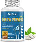 NuBest Grow Power - Calcio, Magnesio, Vitamina D3, B6, Zinc, Fósforo y Multivitamínico para Huesos Fuertes y Salud General, Mayores de 10 años - 1 Mes