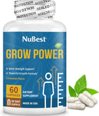 NuBest Grow Power - Calcio, Magnesio, Vitamina D3, B6, Zinc, Fósforo y Multivitamínico para Huesos Fuertes y Salud General, Mayores de 10 años - 1 Mes