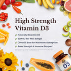 Vitalitown Vitamina D3 125 mcg (5000 UI) - 90 Cápsulas Blandas con Aceite de Oliva