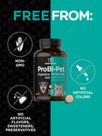 Horbaach Probióticos para Perros y Gatos | 120 Comprimidos Masticables | Salud Digestiva | 14 Cepas Probióticas | Sabor a Ternera | River & RULA