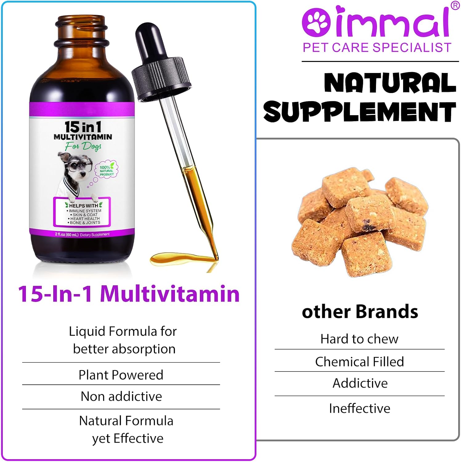 15-en-1 Multivitamínico Líquido para Perros con Glucosamina, MSM y Omega