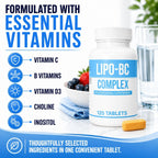 Legere Lipo-BC Complejo B con Lipotrópicos, Vitamina C y D3 - 120 Comprimidos