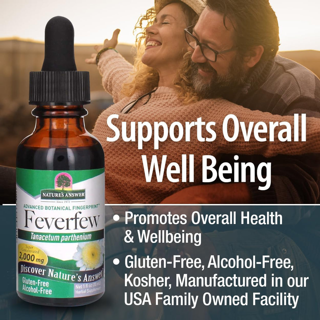 Nature's Answer Extracto de Matricaria Sin Alcohol 2000mg 30ml | Promueve el Bienestar General | Fuente de Partenólido | Sin Sabores ni Conservantes Artificiales