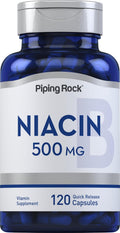 Piping Rock Niacina 500mg Flush, 120 Cápsulas