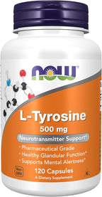 NOW Foods L-Tyrosine 500 mg, 120 Capsules